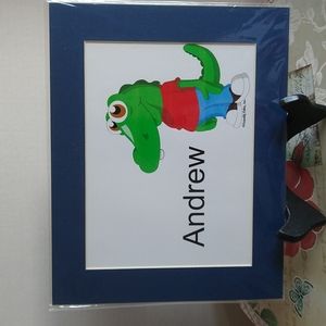Alligator Andrew print 8x10 picture blue border